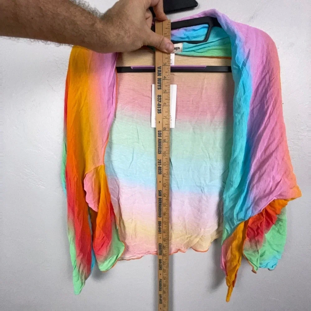 Dippin Daisys Sarong Women XS Multicolor Nomad Aura Rainbow Cover Up Scarf Wrap